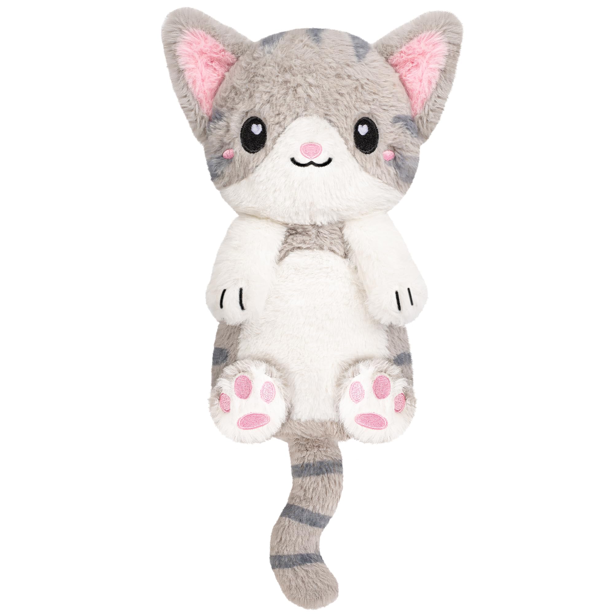 Happy Fuel Chat Gris - peluche chauffante prête pour un câlin réconfortant.