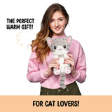 Happy Fuel Chat Gris - peluche douce en velours pour des moments calmes.
