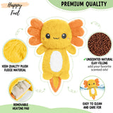 Utilisation chaude apaisante avec la peluche Happy Fuel pour le sommeil.