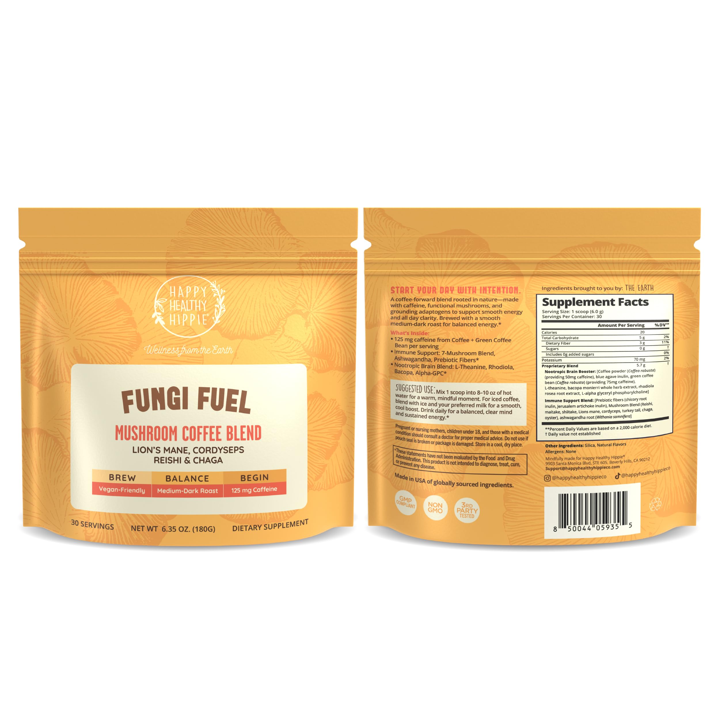 Coffret cadeau Happy Healthy Hippie café champignons instant, idée cadeau bien-être.