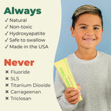 Happy Tooth dentifrice hydroxyapatite saveur citron pour une fraîcheur naturelle.