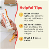 Happy Tooth utilisation quotidienne: deux minutes, deux fois par jour.