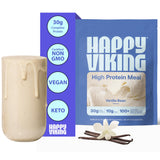 Happy Viking pot-proteine-vanille: protéine végétale pour shake rassasiant après l'entraînement.
