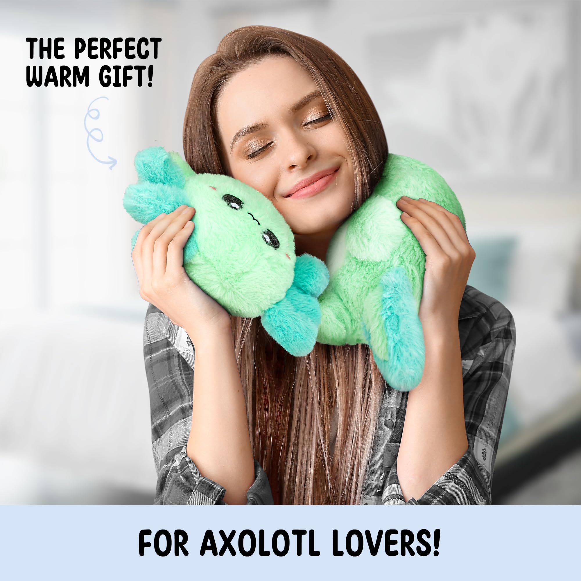 Happy Fuel Axolotl : peluche thermique, douceur réconfortante.
