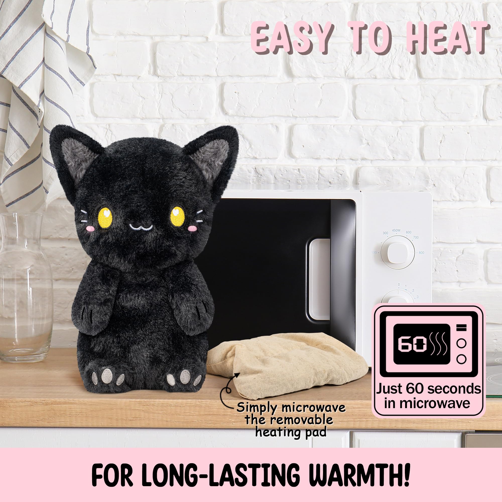 Happy Fuel Chat Noir : cadeau mignon idéal pour filles et femmes.