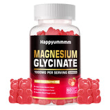 Gomme Happyummmm magnésium glycinate fraise dans emballage, soutien calme potentiel