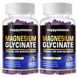 Gommes Happyummmm magnésium myrtille en bouteille, soutien potentiel à la détente.