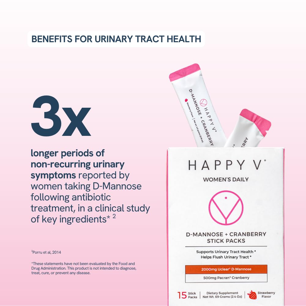 Happy V D-Mannose Cranberry sachet doseur: utilisation quotidienne discrète et pratique