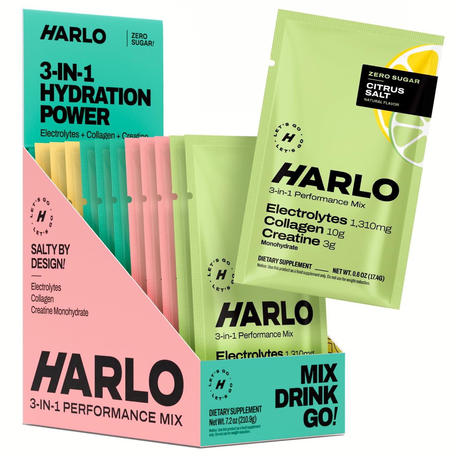 Harlo Electrolytes – sachets Citrus-Sel, hydratation élevée pendant l’effort intense.