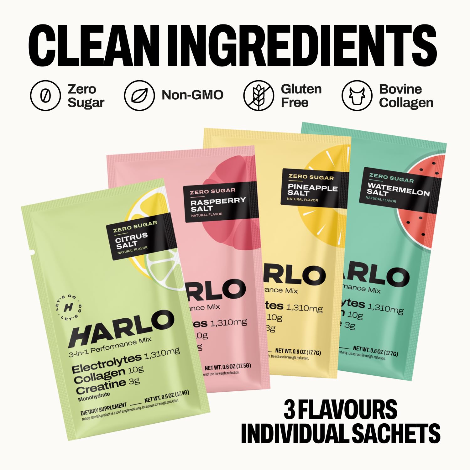 Harlo Electrolytes – mélange essentiel pour longues séances et endurance soutenue.