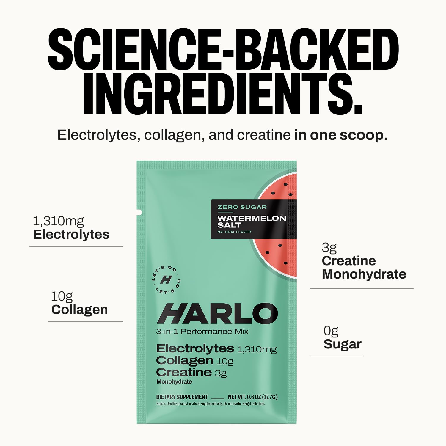 Harlo Electrolytes – sachets Ananas-Sel, goût vif pour soutenir l’effort prolongé.