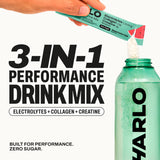 Harlo Electrolytes Stick Pack – le sachet prêt pour une eau glacée lors d'un entraînement.