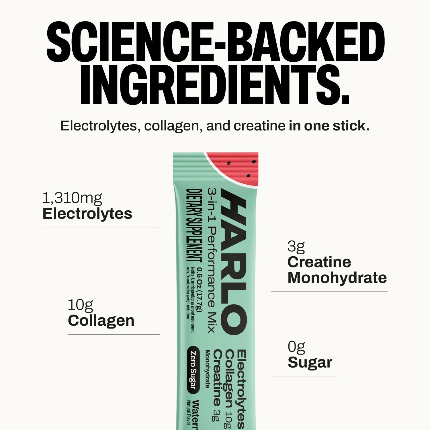 Harlo Electrolytes verre d'eau froide avec le mélange prêt.
