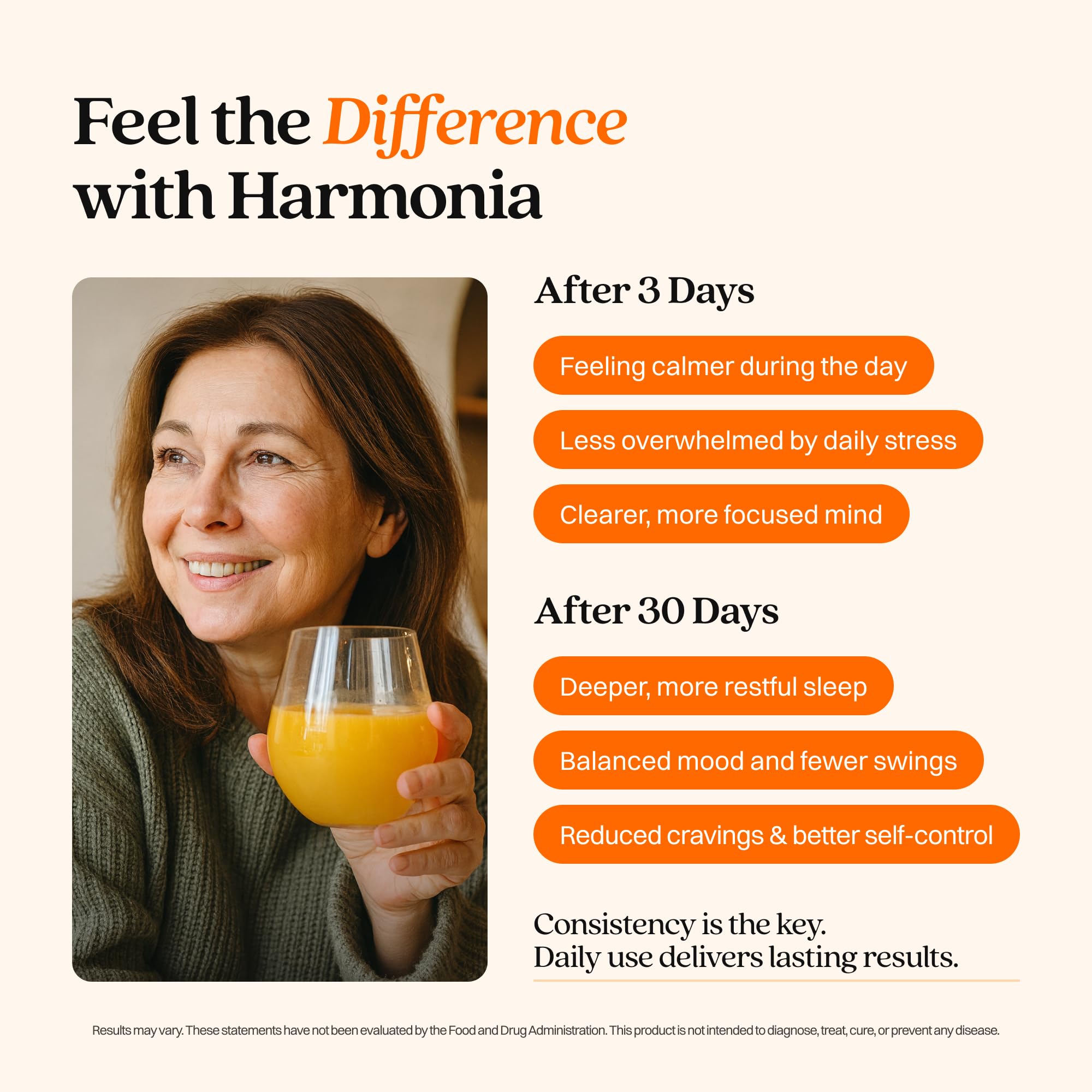 HARMONÍA Cortisol Cocktail : dégustation facile dans une tasse après le travail.