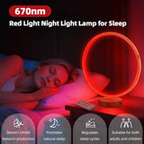 Lampe HAUBAT rouge 670 nm avec couleurs multiples pour différentes ambiances.