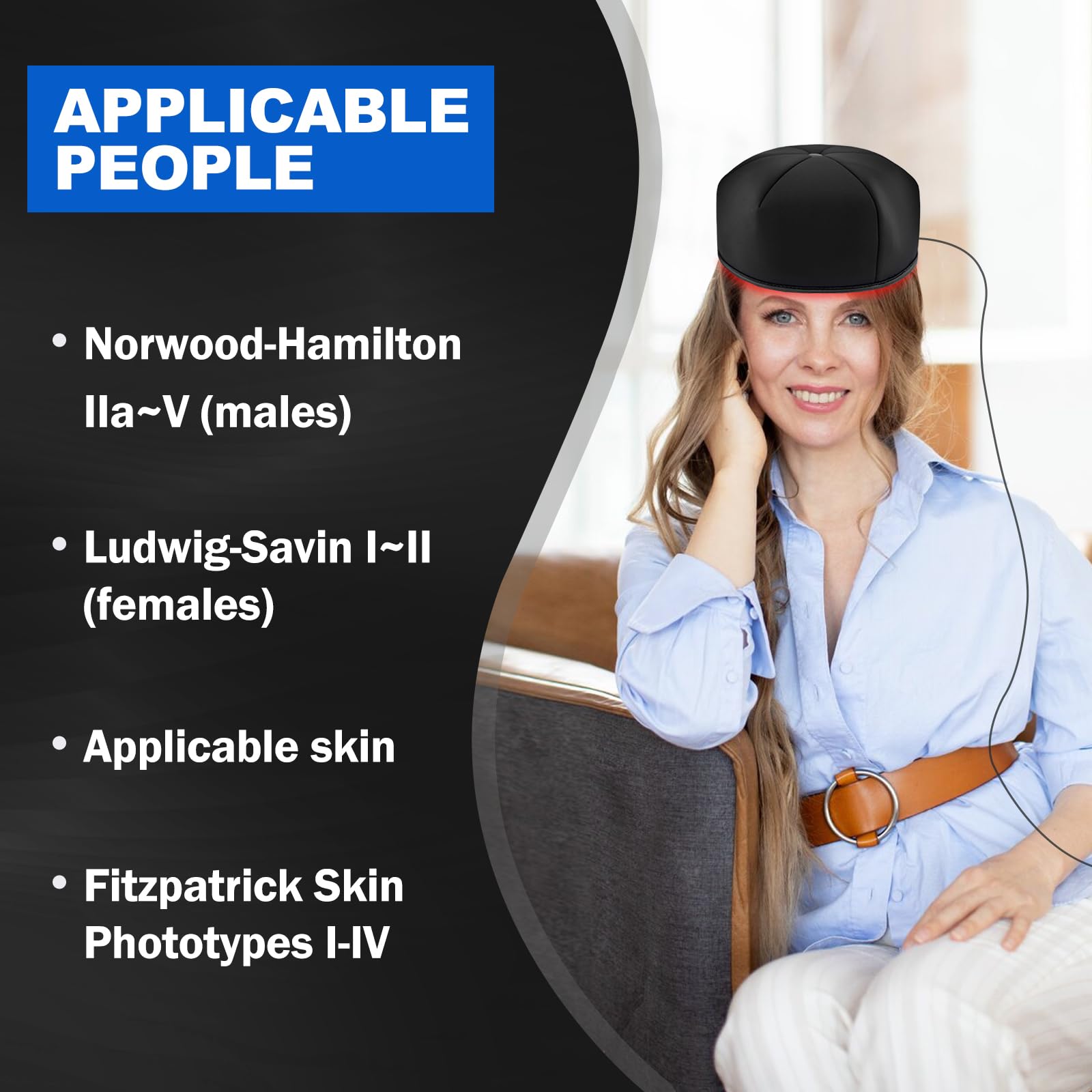 HAUBAT Laser Cap assure une couverture fiable du cuir chevelu pendant le traitement.