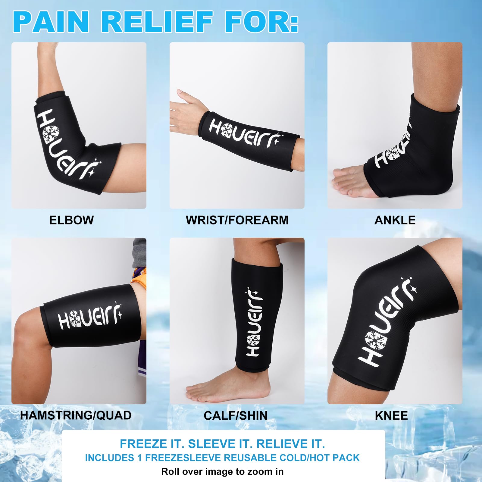 HAUEIRR poignet: glace compressive flexible pour soulagement ciblé.