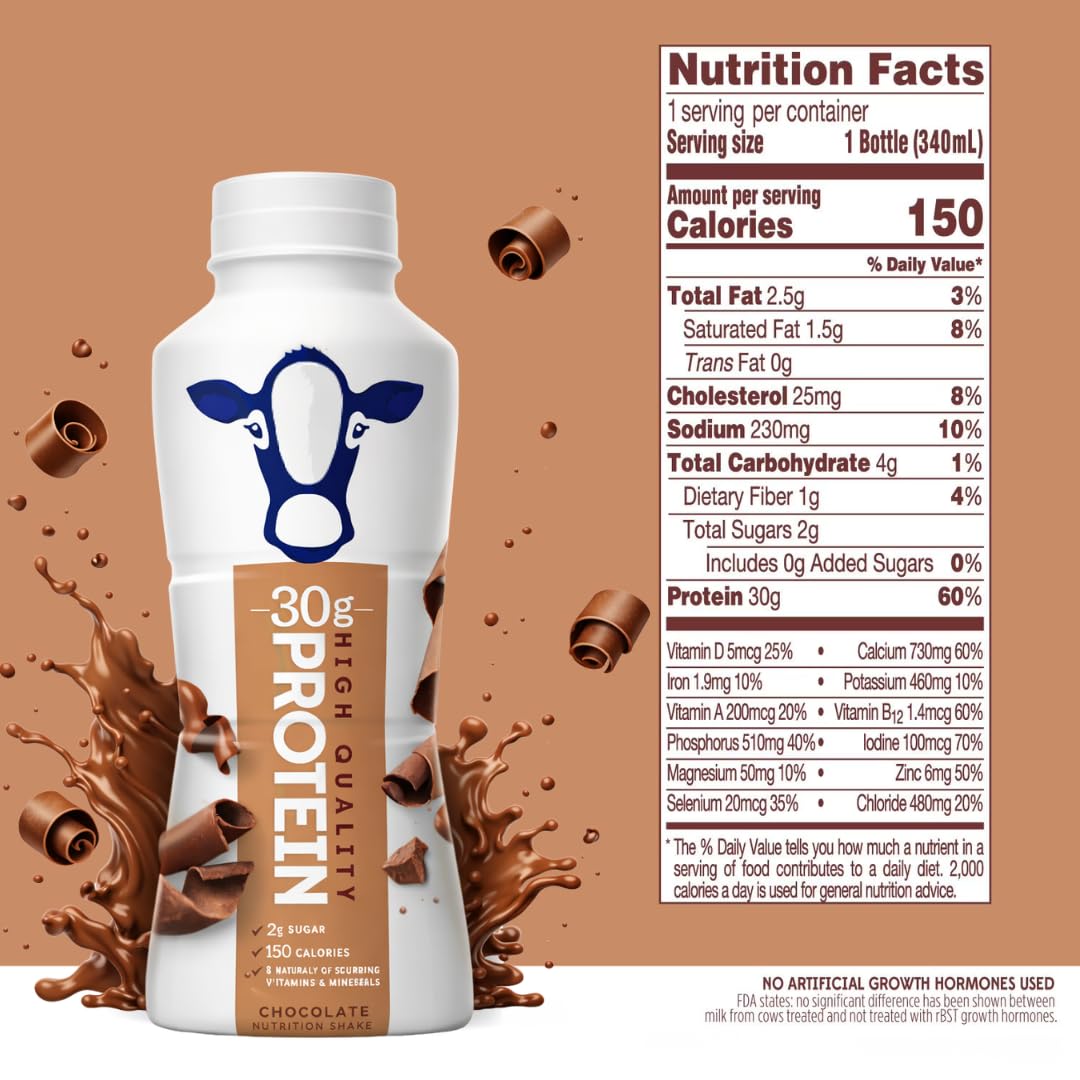 Shake haute-protein-nutrition-shake chocolat: bouteille prête à boire pour collation.