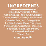 Étiquette nutritionnelle affichant 8 vitamines et minéraux essentiels.