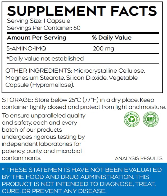 HAUVIEIUM'VITA ReiSci 5 Amino 1MQ, étiquette et code lot pour traçabilité.