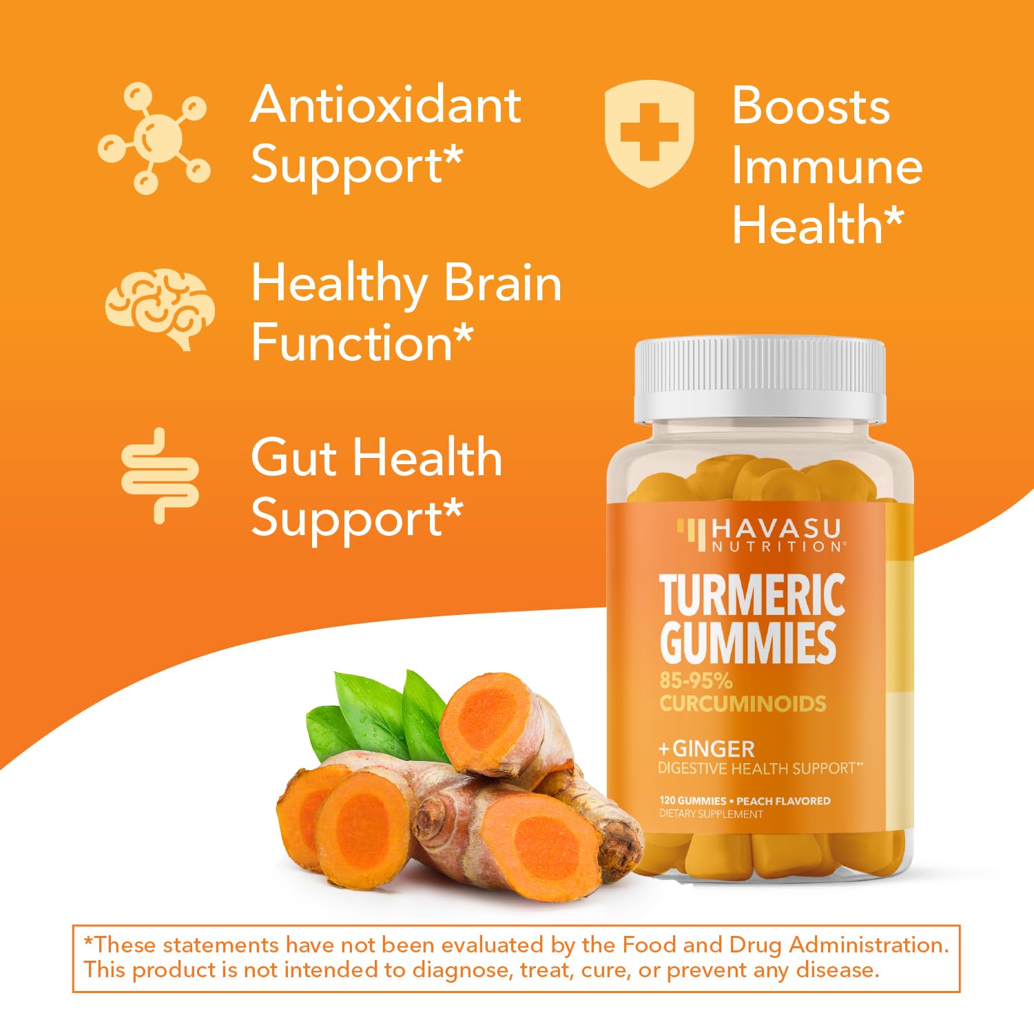 Ingrédients vegan et non-GMO HAVASU Curcuma Gingembre pour une routine saine
