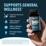 Label sans OGM et vegan sur l'emballage DHEA HAVASU NUTRITION