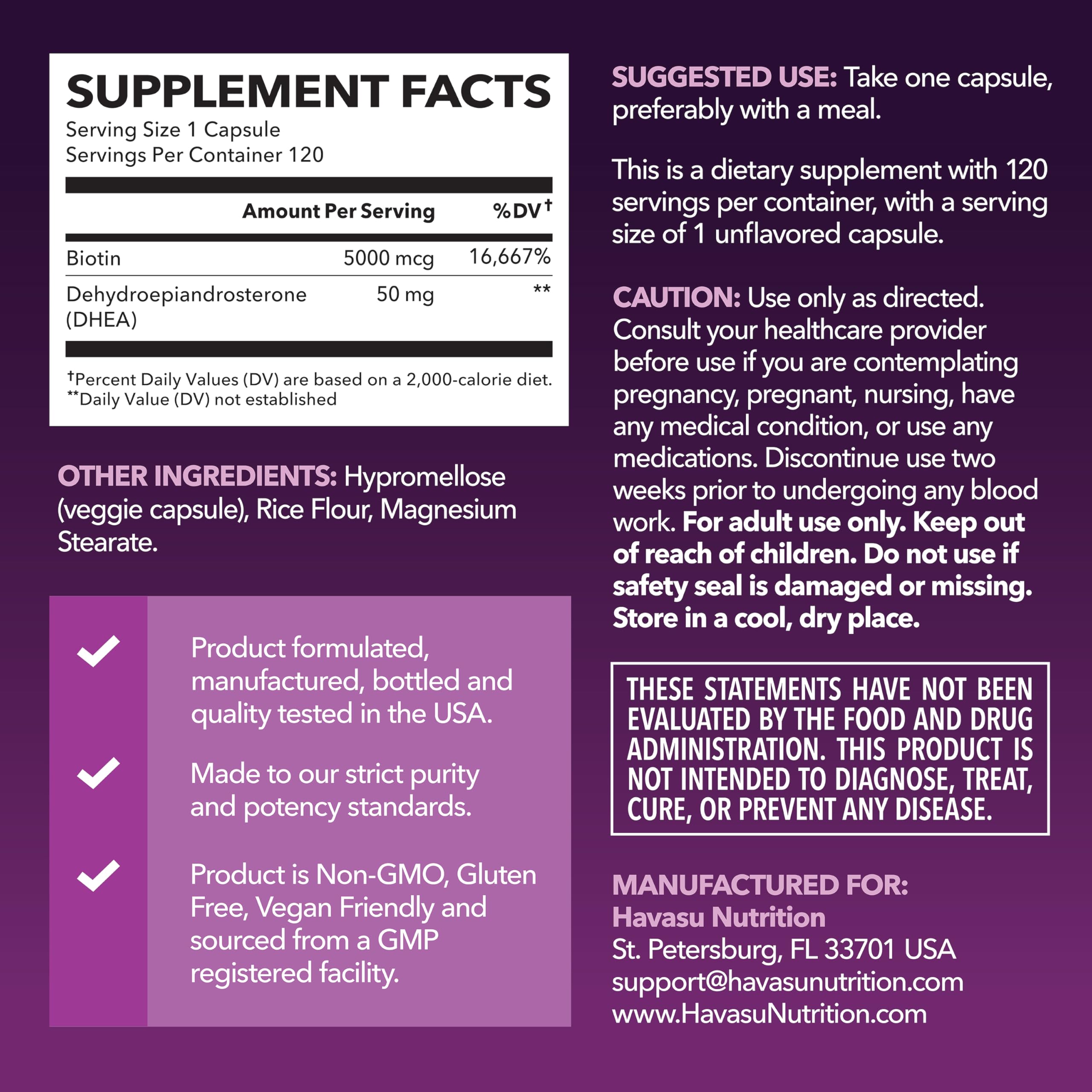 Havasu DHEA – cheveux brillants et vitalité capillaire.