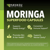 Capsules vertes Havasu Moringa, facile à intégrer à la routine.