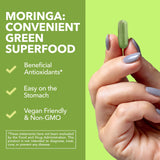 Gélules Havasu Moringa véganes, sans OGM et sans gluten.