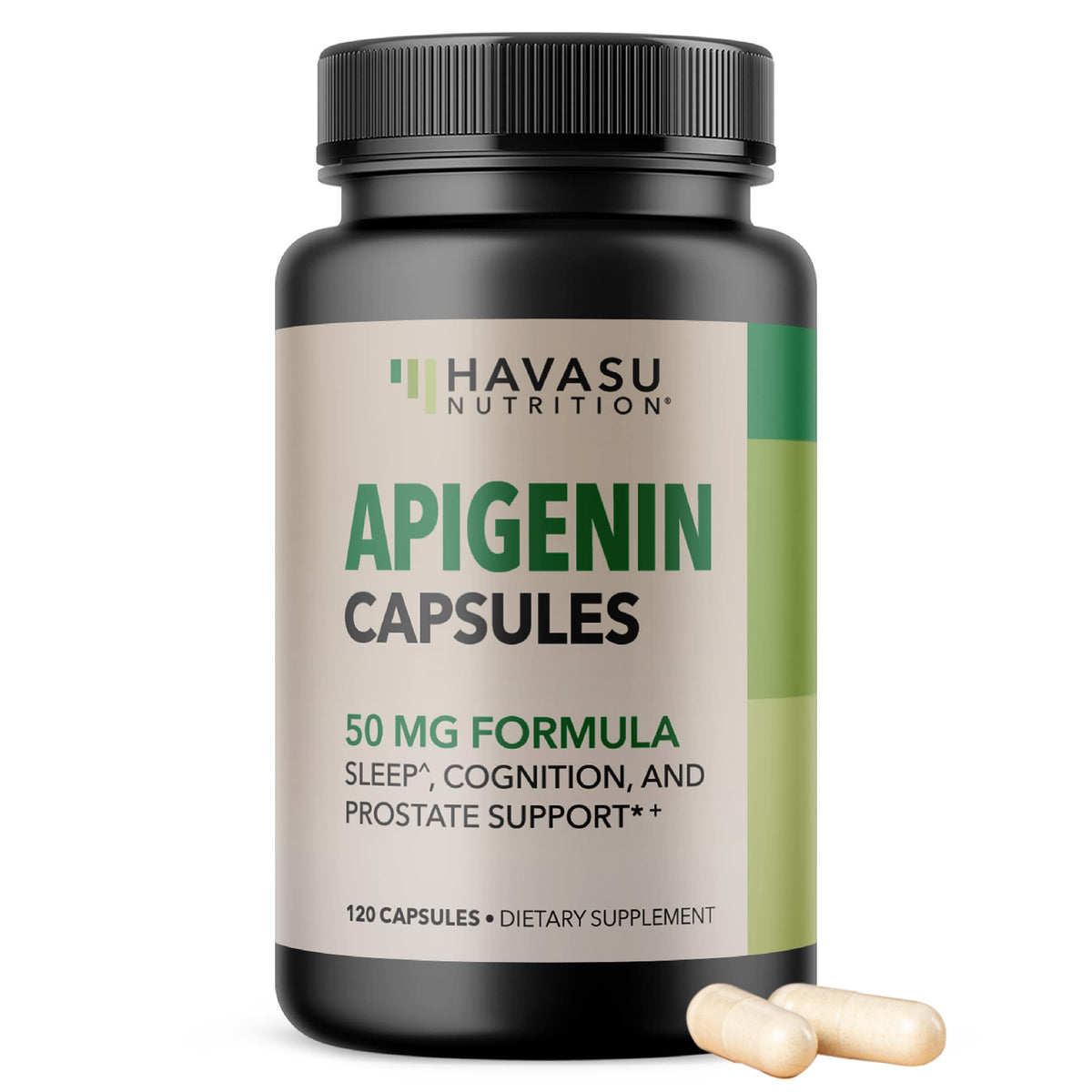 Bouteille HAVASU NUTRITION Apigenin Capsules, format pratique pour la routine.