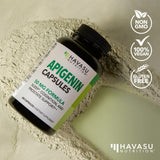 Ambiance nocturne avec HAVASU NUTRITION Apigenin favorisant relaxation.