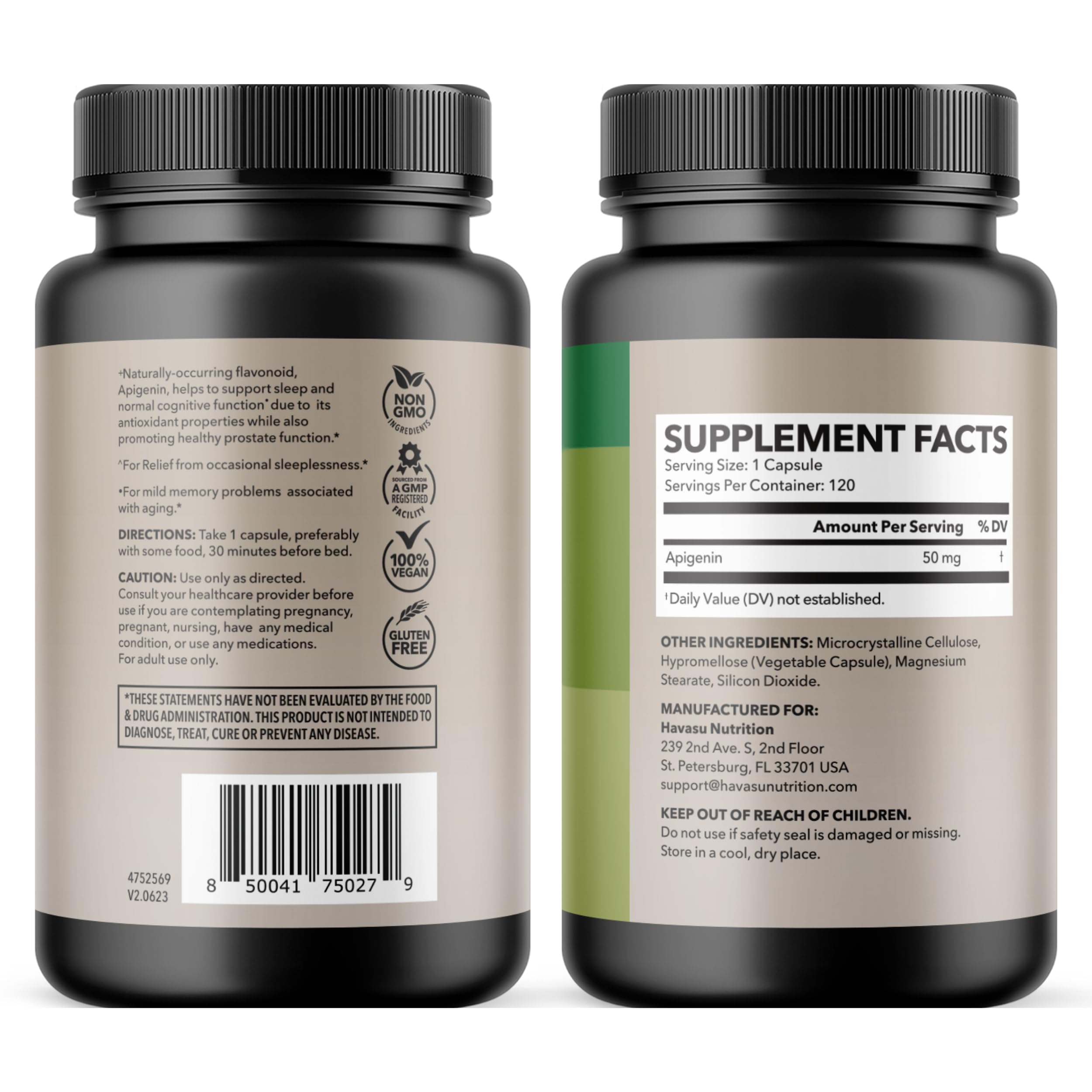 Routine quotidienne vegan HAVASU NUTRITION Apigenin pour énergie durable.