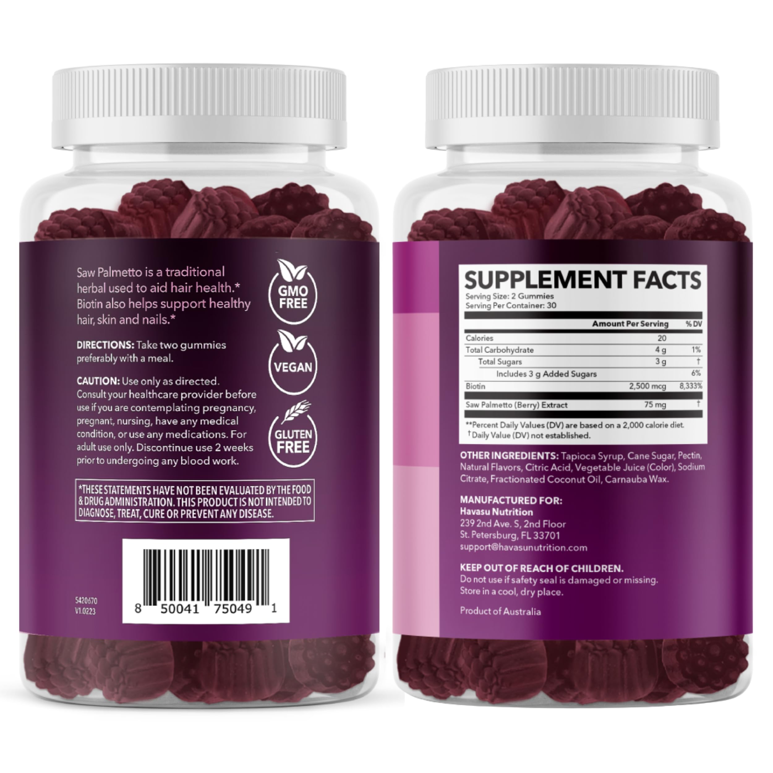 Extrait de sabal palmiste – Havasu Nutrition, forme gomme