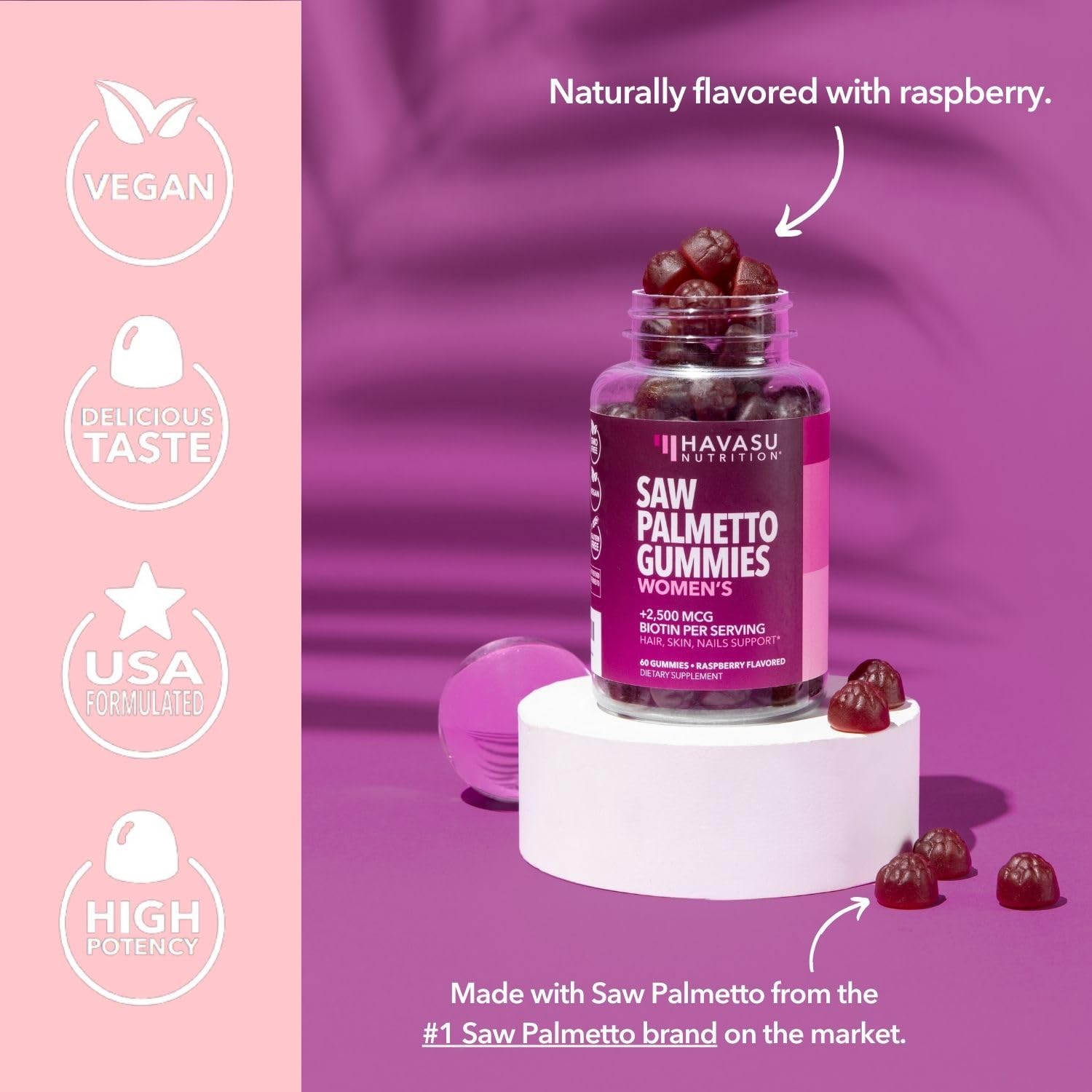 Gommes HAVASU NUTRITION saveur framboise, plaisir quotidien