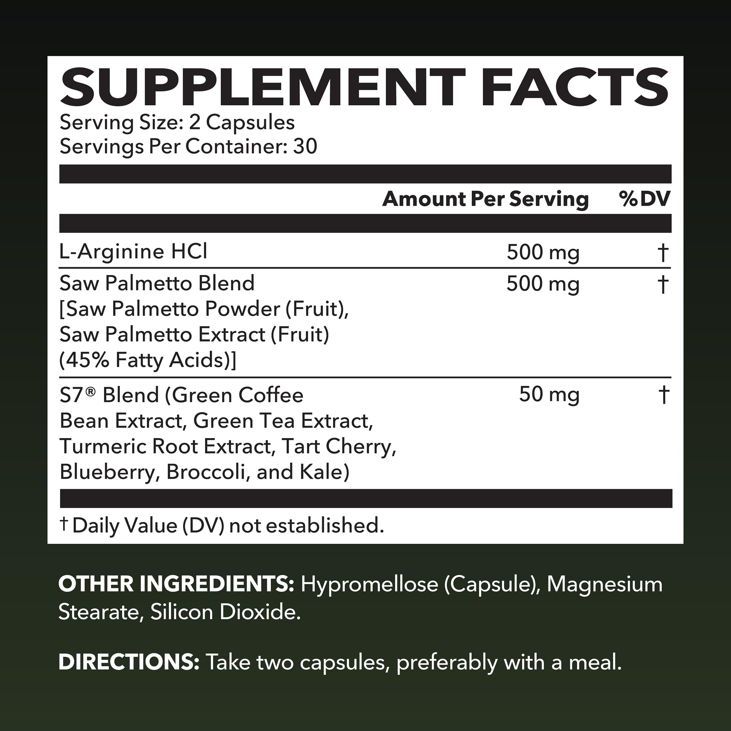 Capsules HAVASU NUTRITION arginine-saw-palmetto pour soutien potentiel à la fonction urinaire.