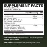 Capsules HAVASU NUTRITION arginine-saw-palmetto pour soutien potentiel à la fonction urinaire.