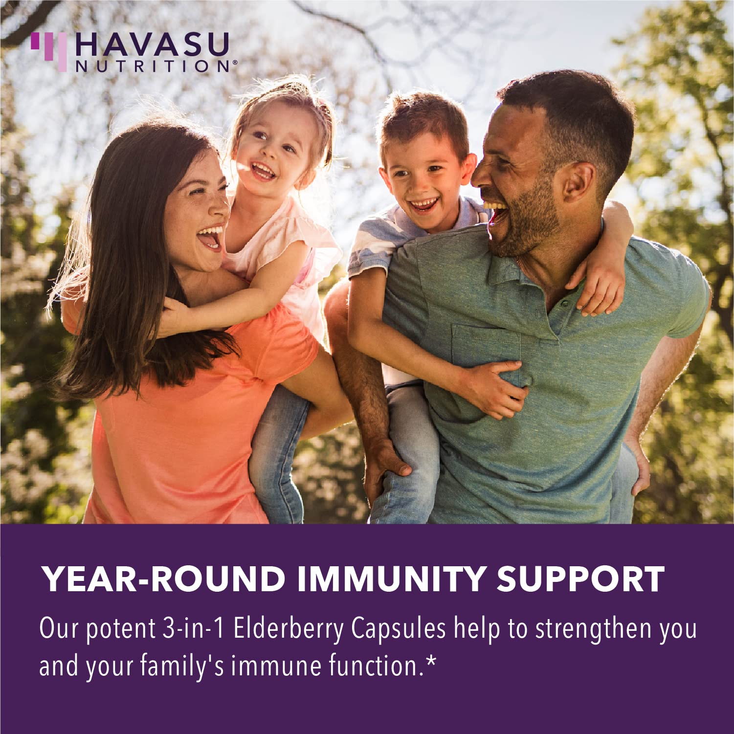 Vitamine et antioxydants dans les capsules Sureau noir HAVASU NUTRITION.