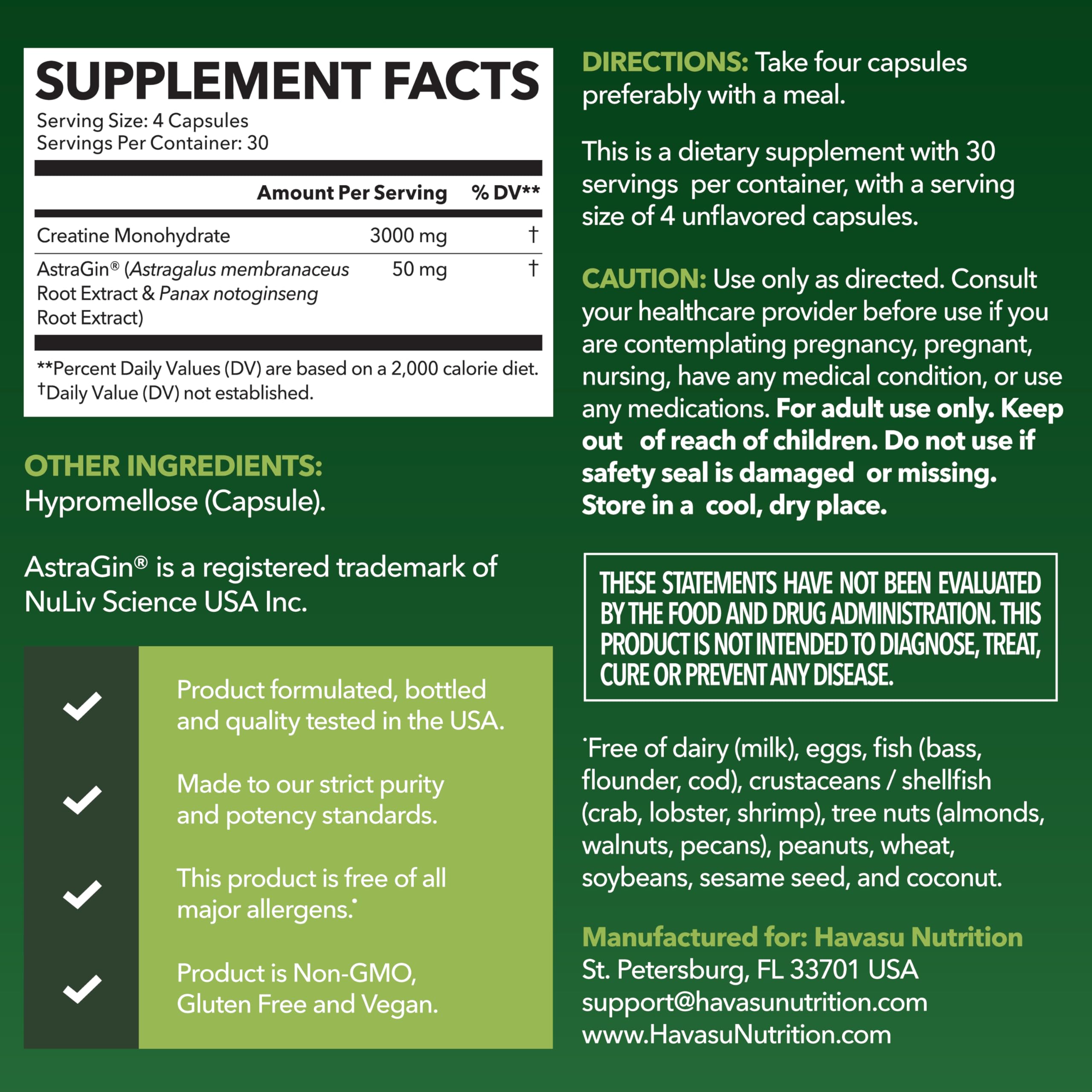 Boîte HAVASU NUTRITION montrant les capsules, prise pratique pour les séances intensives.