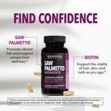 Emballage compact Havasu Saw Palmetto Biotine pour deux mois.