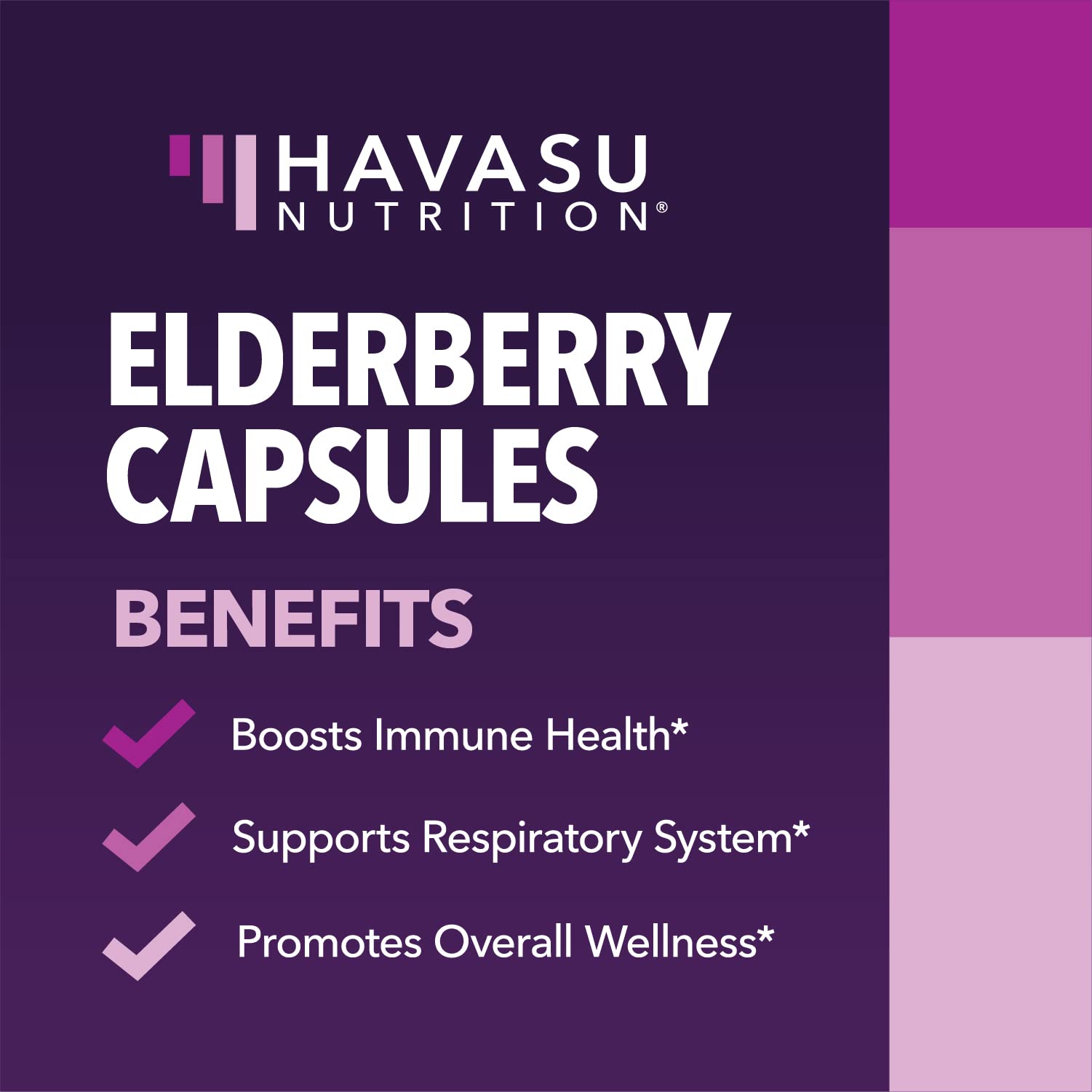 Étui HAVASU NUTRITION, capsules Sureau noir, usage quotidien simple et pratique.