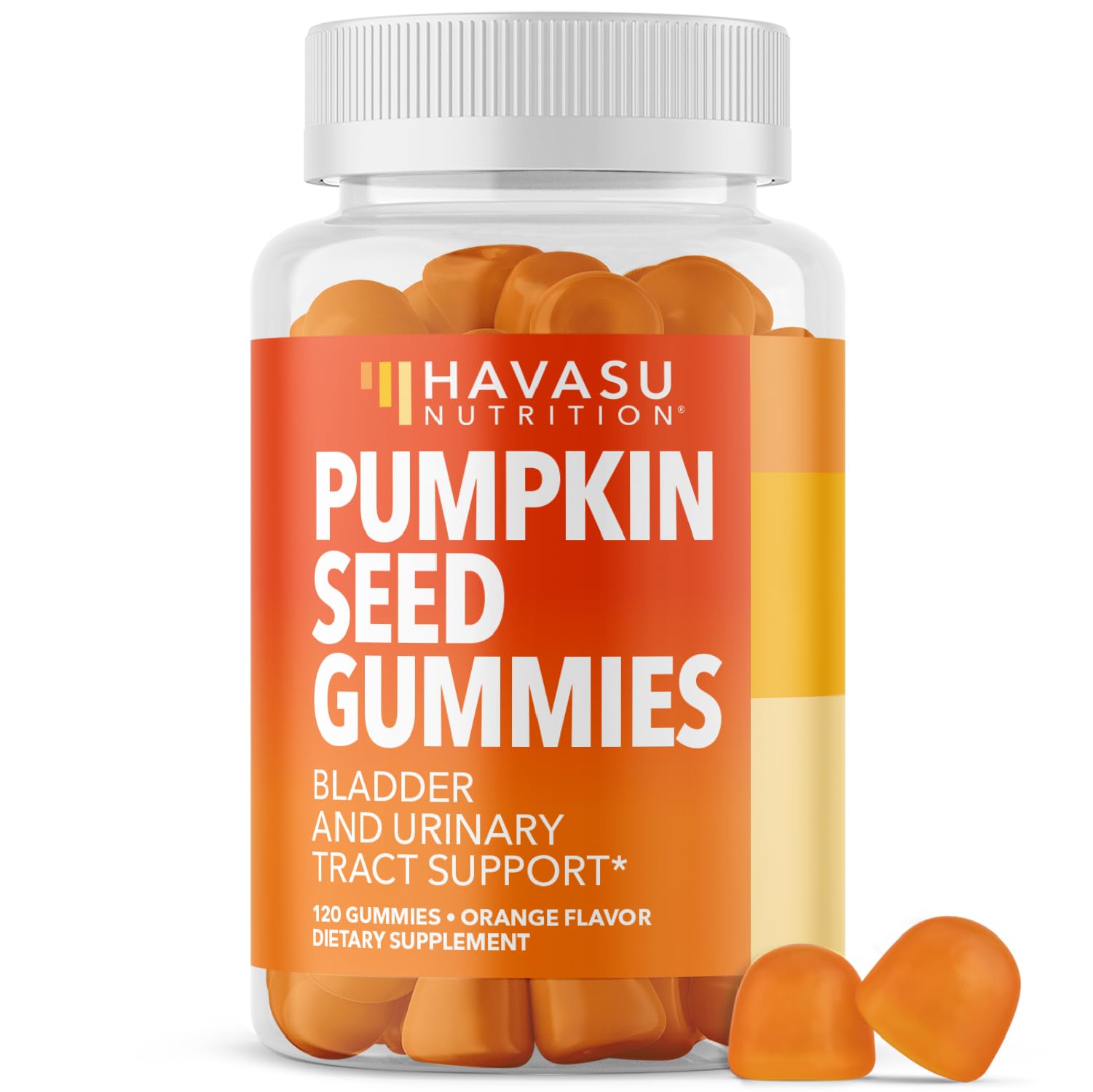 Gomme HAVASU NUTRITION avec extrait de graine de courge, soutien potentiel de la vessie.