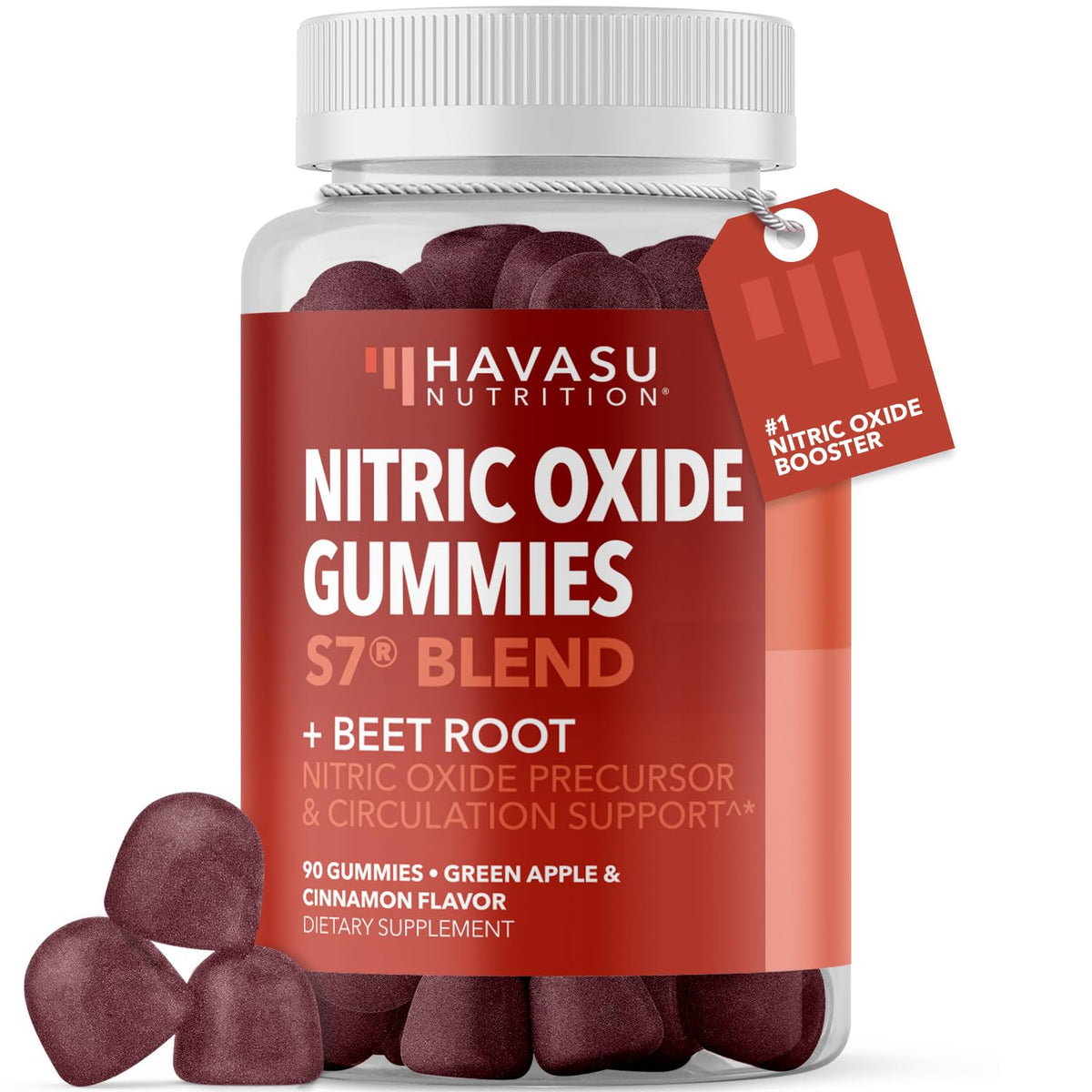 Gomme HAVASU NUTRITION oxydes nitriques avec L-arginine et betterave, soutien potentiel à l’endurance.