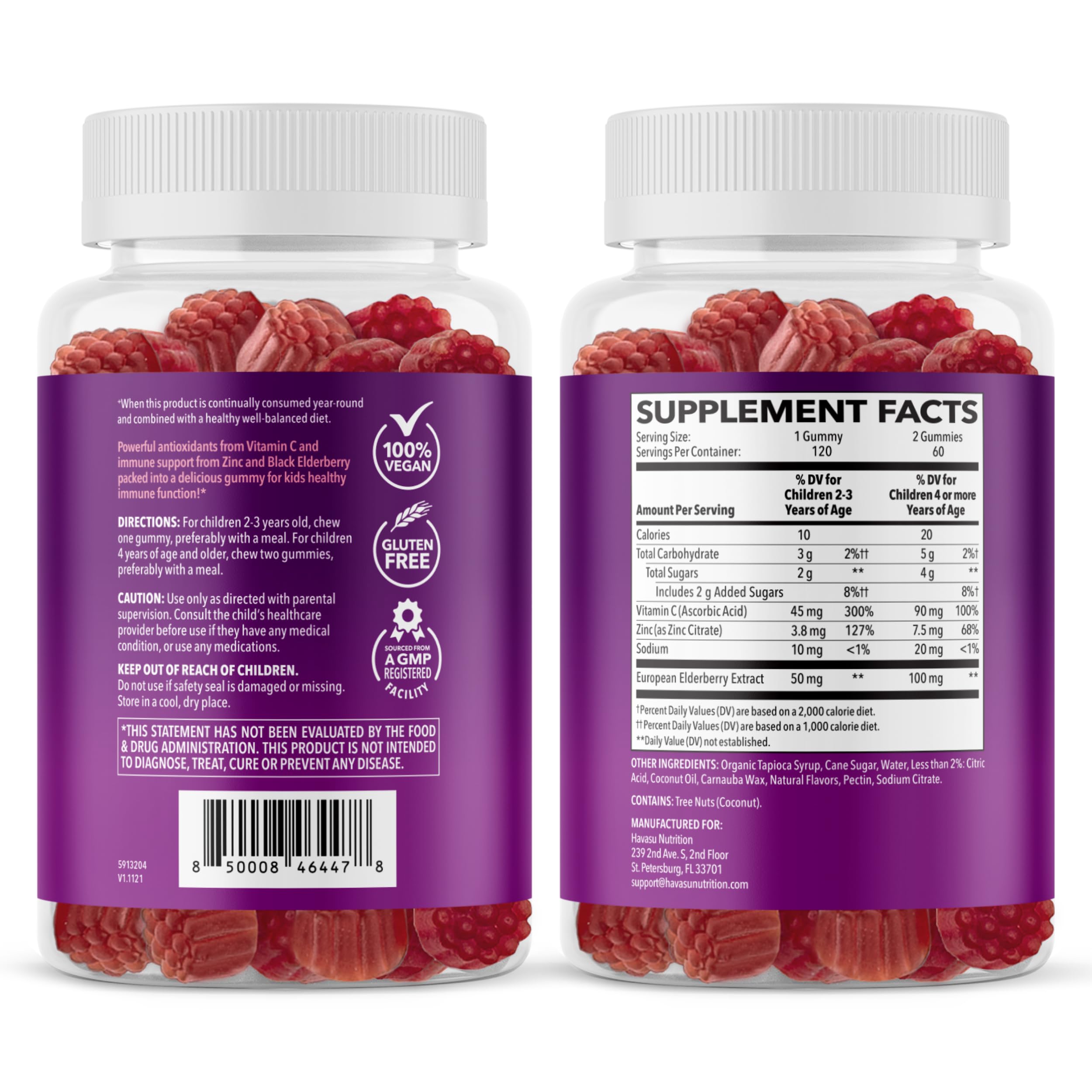 Gommes HAVASU NUTRITION conseils simples d'utilisation pour les parents.