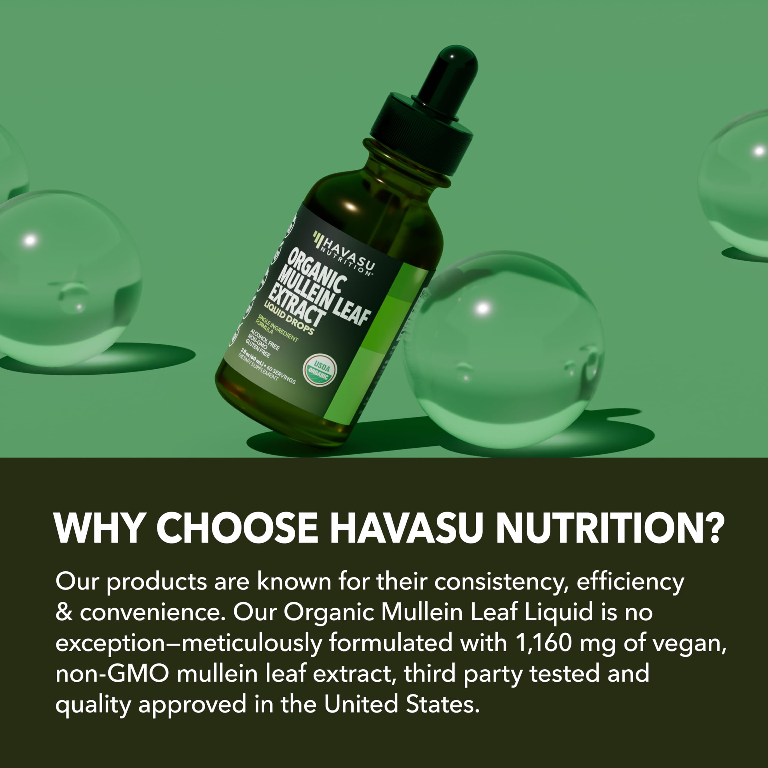 Gouttes HAVASU NUTRITION végétales, option végane et durable