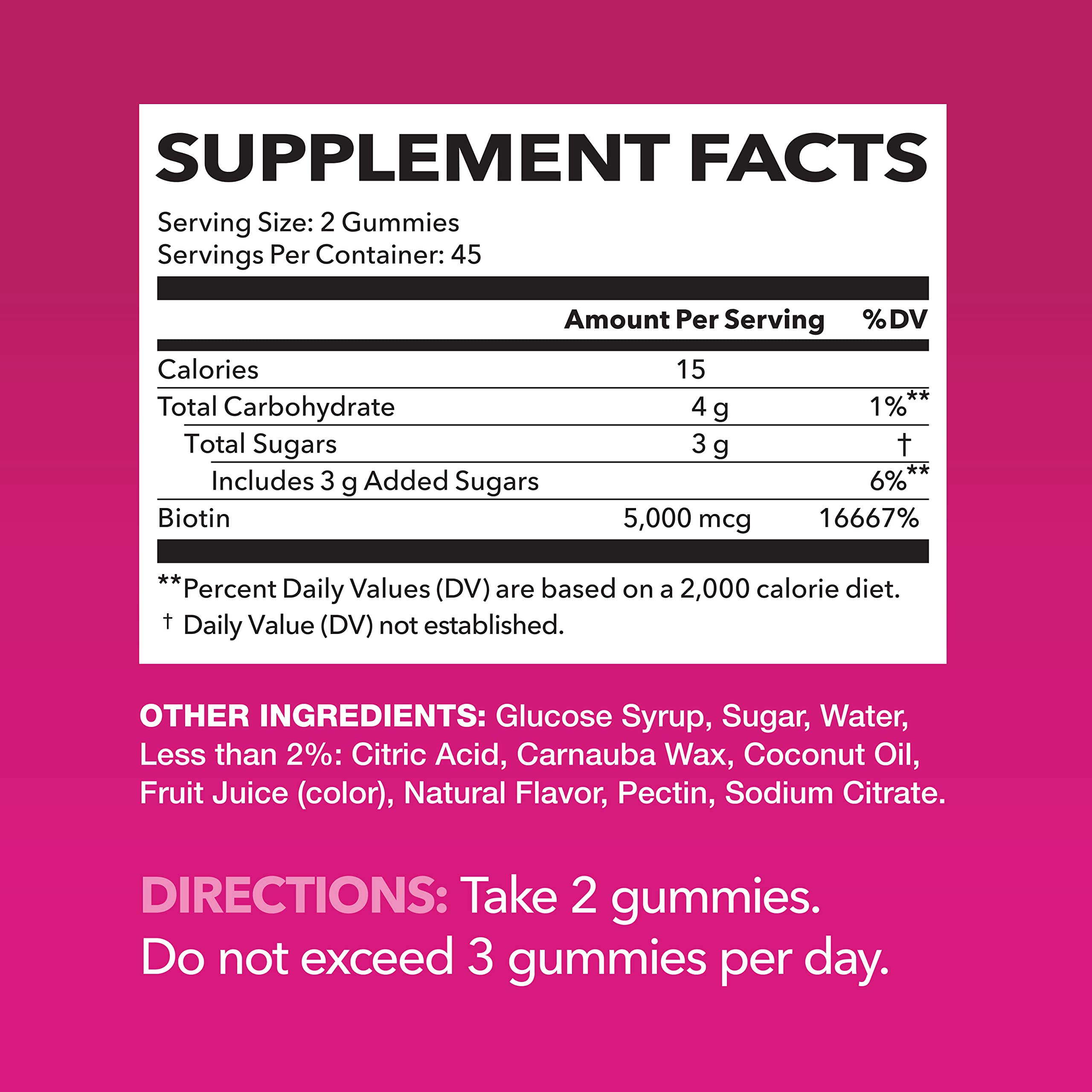Gommes biotine HAVASU NUTRITION saveur fraise, plaisir quotidien pour cheveux et peau.