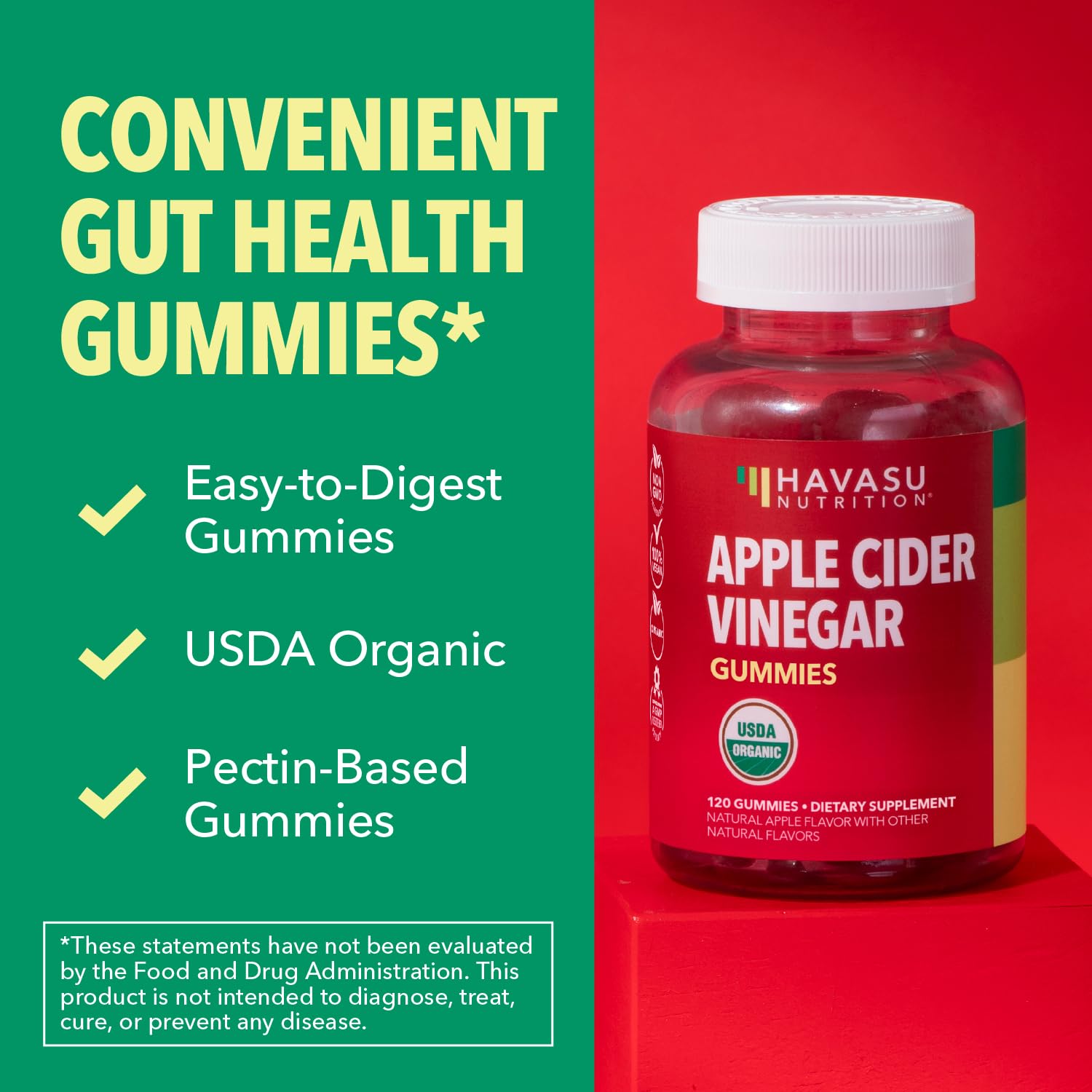 Label sans gluten sur le flacon HAVASU NUTRITION pour régimes spécifiques.