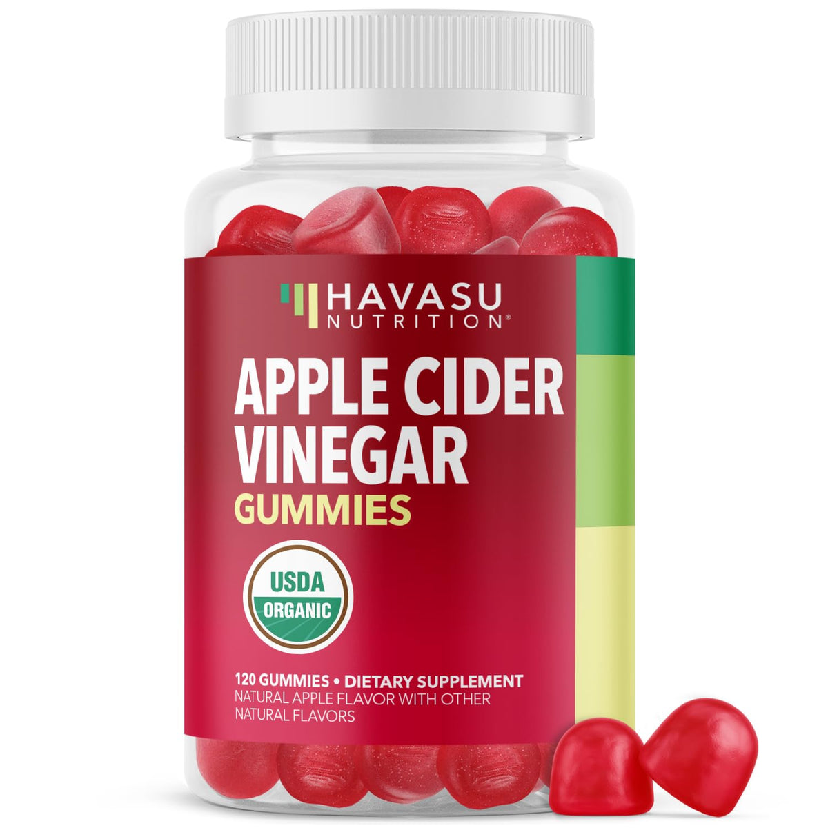 Gommes HAVASU NUTRITION au vinaigre de cidre dans le flacon, pratique pour la routine digestive.