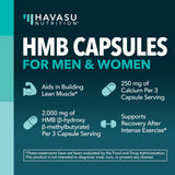 Capsules HMB HAVASU NUTRITION prêtes à être utilisées avant l'entraînement.