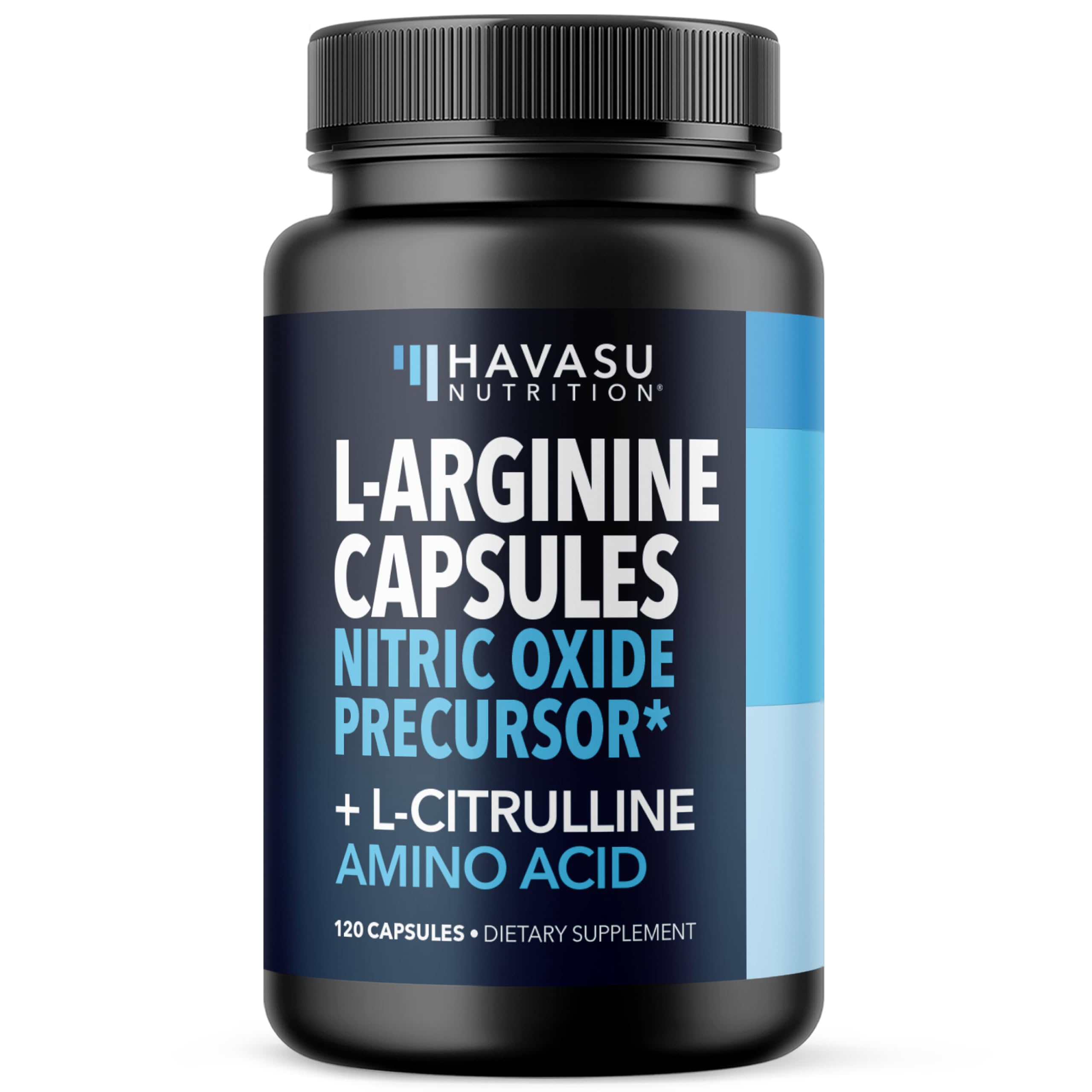 HAVASU NUTRITION L-Arginine et L-Citrulline en capsules dans une bouteille, soutien potentiel à l’endurance.