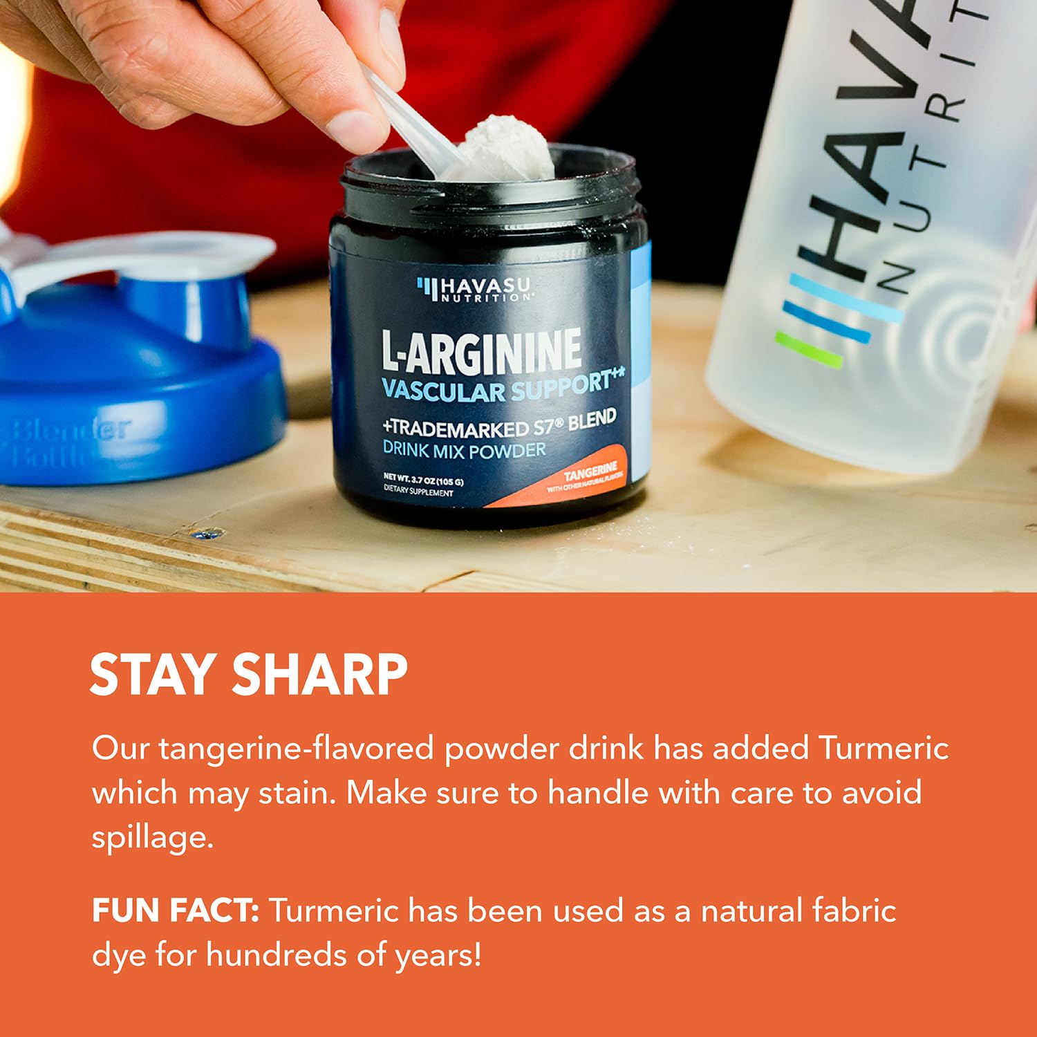 Saveur Tangerine HAVASU NUTRITION L-Arginine goût rafraîchissant pour votre routine.